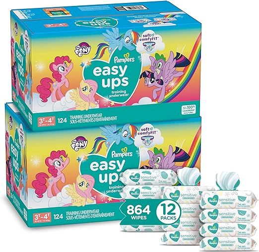 Pampers Easy Ups Pull On Training Pants Girls and Boys, 3T-4T (Size 5), 2 Month Supply (2 x 124 C... | Amazon (US)
