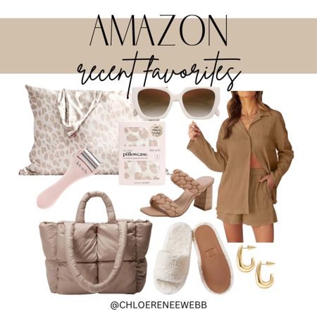 Recent Amazon faves including my go to pillowcase, sunnies, a comfy and cute set and more!

Amazon finds, Amazon fashion, Amazon favorites, women’s slippers, women’s heels, gold earrings, kitsch favorites, fashion favorites 

#LTKstyletip #LTKfindsunder100 #LTKbeauty