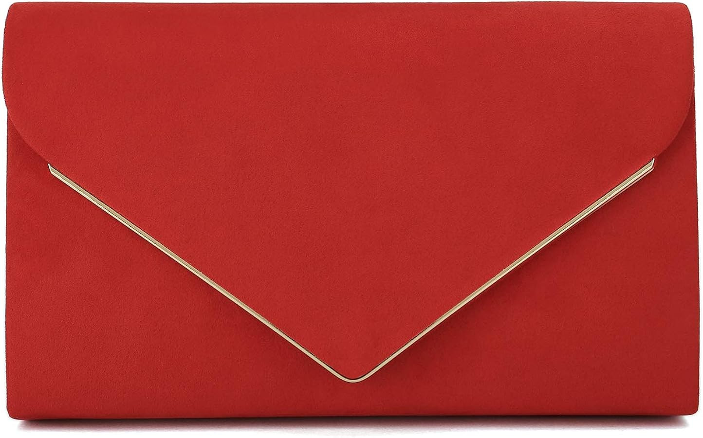 CHARMING TAILOR Faux Suede Clutch Bag Elegant Metal Binding Evening Purse for Wedding/Prom/Black-... | Amazon (US)