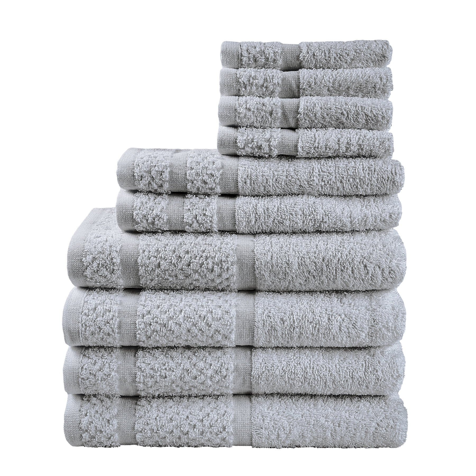 Mainstays 10 Piece Towel Set with Upgraded Softness & Durability, Grey | Walmart (US)