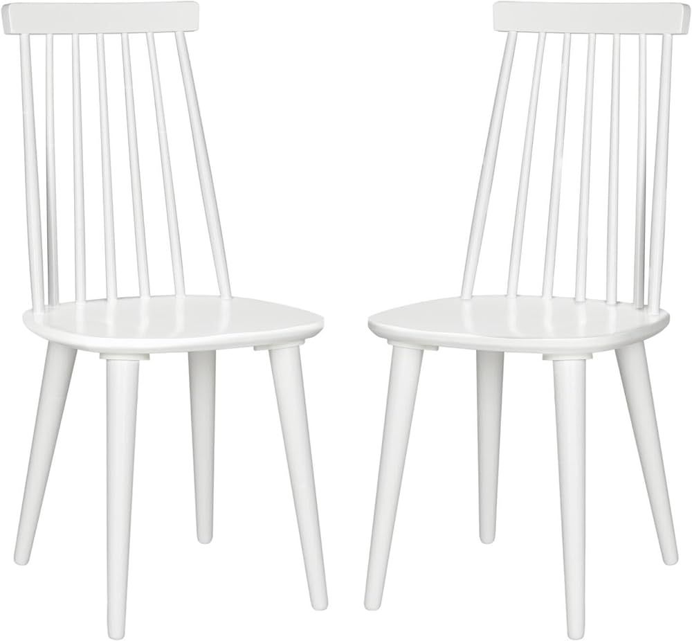 Safavieh American Homes Collection Burris Country Farmhouse White Spindle Side Chair (Set of 2) | Amazon (US)