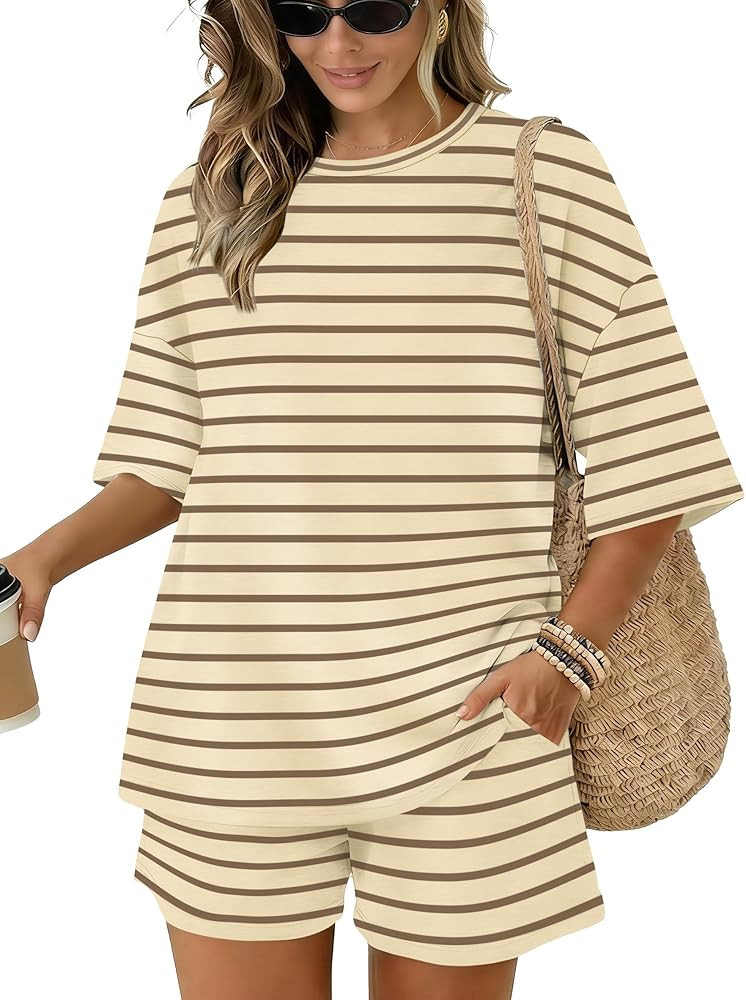 Sampeel Womens 2 Piece Sets 3/4 Sleeve Oversized Tops Lounge Sets Loungewear Business Casual Summ... | Amazon (US)