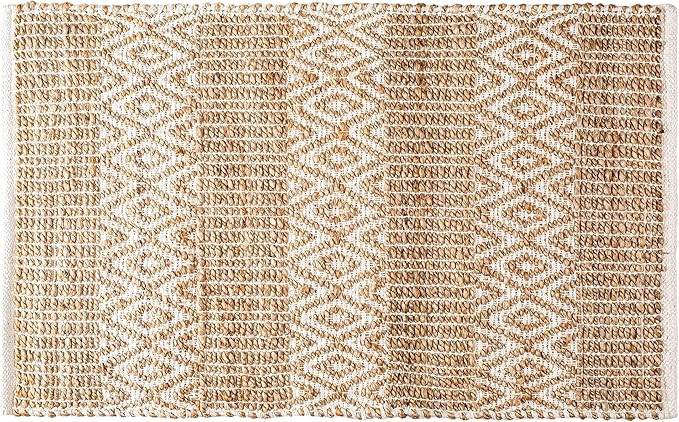 Jute Cotton Handloom Rug 2x3 Feet Floor Mat 24x36 Inch Farmhouse Area Rugs Natural Braided Doorma... | Amazon (US)