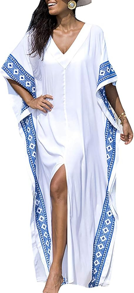Eddoyee Loose Beach Kaftan Dresses for Women Caftan Swimsuit Cover Up | Amazon (US)