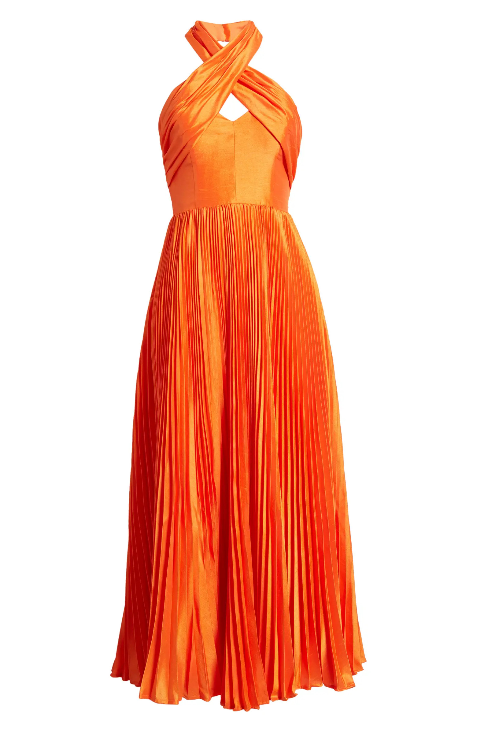 Hutch Pleated Crossover Halter Gown | Nordstrom | Nordstrom