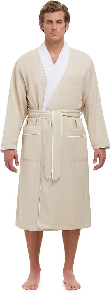 MONARCH Unisex Plush Lined Microfiber Bath Robe - Soft Shell with Polyester Lining, Resort-Grade ... | Amazon (US)