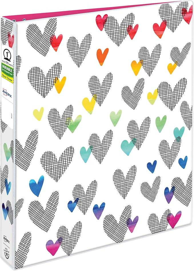 Avery + Amy Tangerine Designer Collection Binder, 1 Inch Round Rings, 175-Sheet Capacity, Hatchma... | Amazon (US)