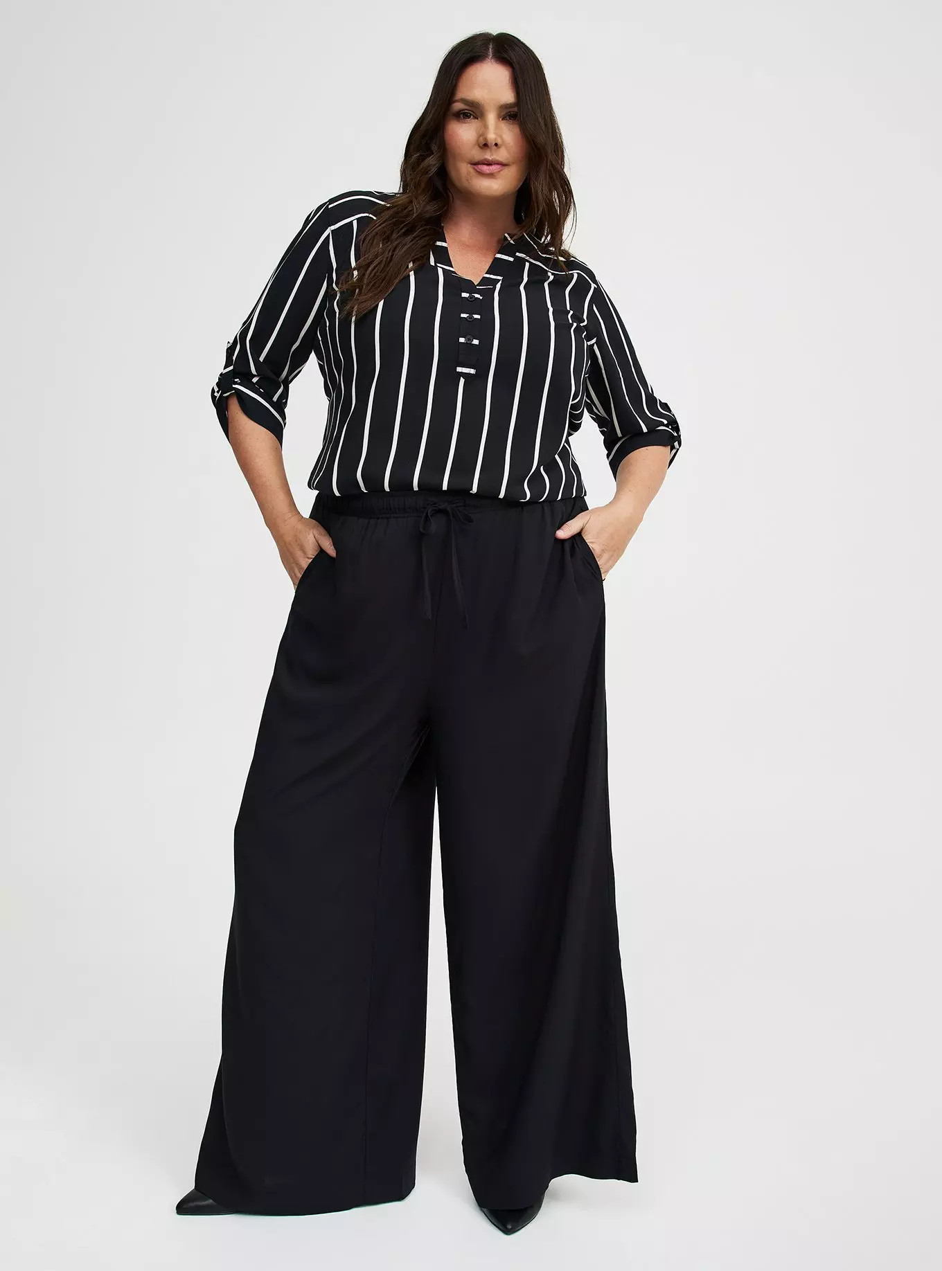 Wide Leg High-Rise Challis Pant | Torrid (US & Canada)
