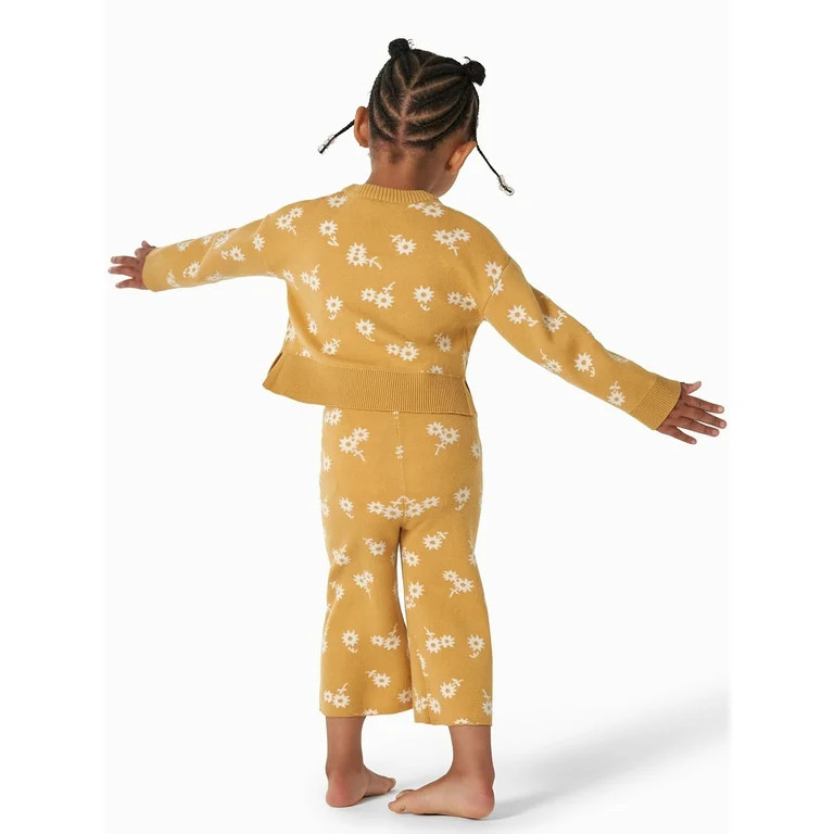 Modern Moments by Gerber Baby & Toddler Girl Jacquard Sweater & Wide-Leg Pant, 2-Piece Set, 12M-5... | Walmart (US)