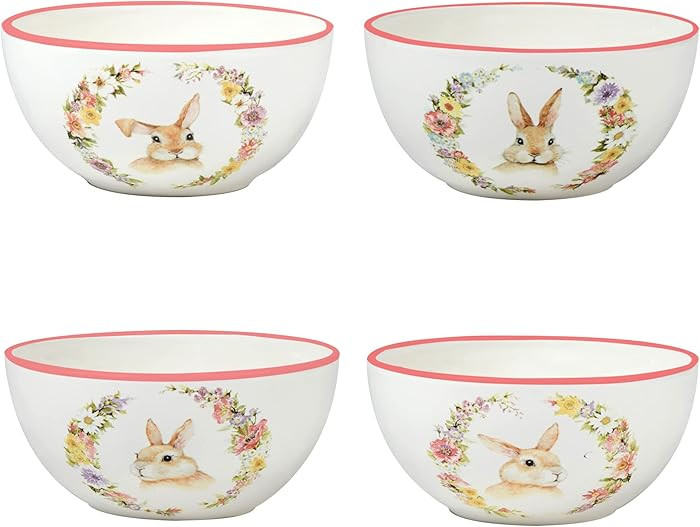 Certified International Easter Garden 26 oz. Ice Cream/Dessert Bowls, Set of 4 Assorted Designs | Amazon (US)