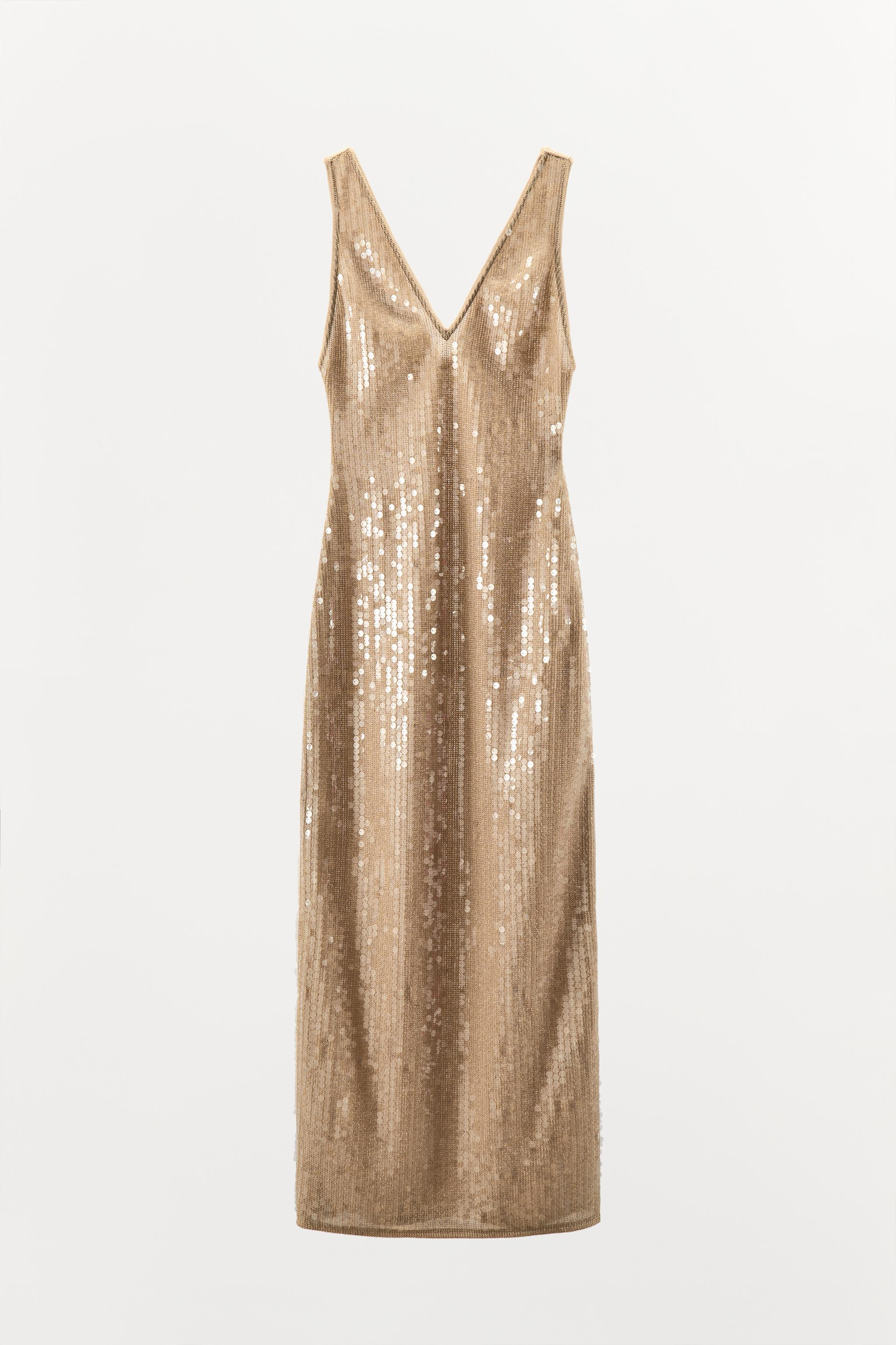 METALLIC THREAD AND SEQUIN DRESS | Zara UK