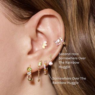 Second Hole Somewhere Over The Rainbow Huggie | Stone & Strand