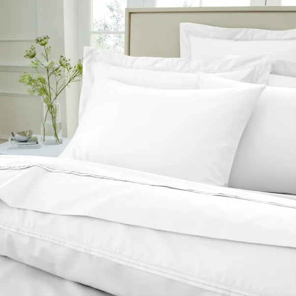 Dorma 500 Thread Count 100% Cotton Sateen Plain Cuffed Pillowcase | Dunelm (migrated)