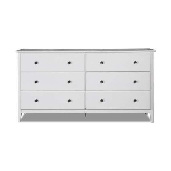 Grain Wood Furniture Greenport 6 Drawer dresser - Brushed White | Bed Bath & Beyond