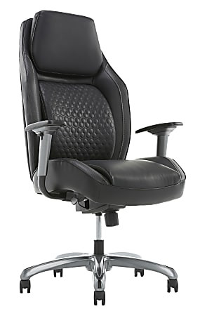 Shaquille O'Neal™ Zephyrus Ergonomic Bonded Leather High-Back Executive Chair, Black | Office Depot and OfficeMax 