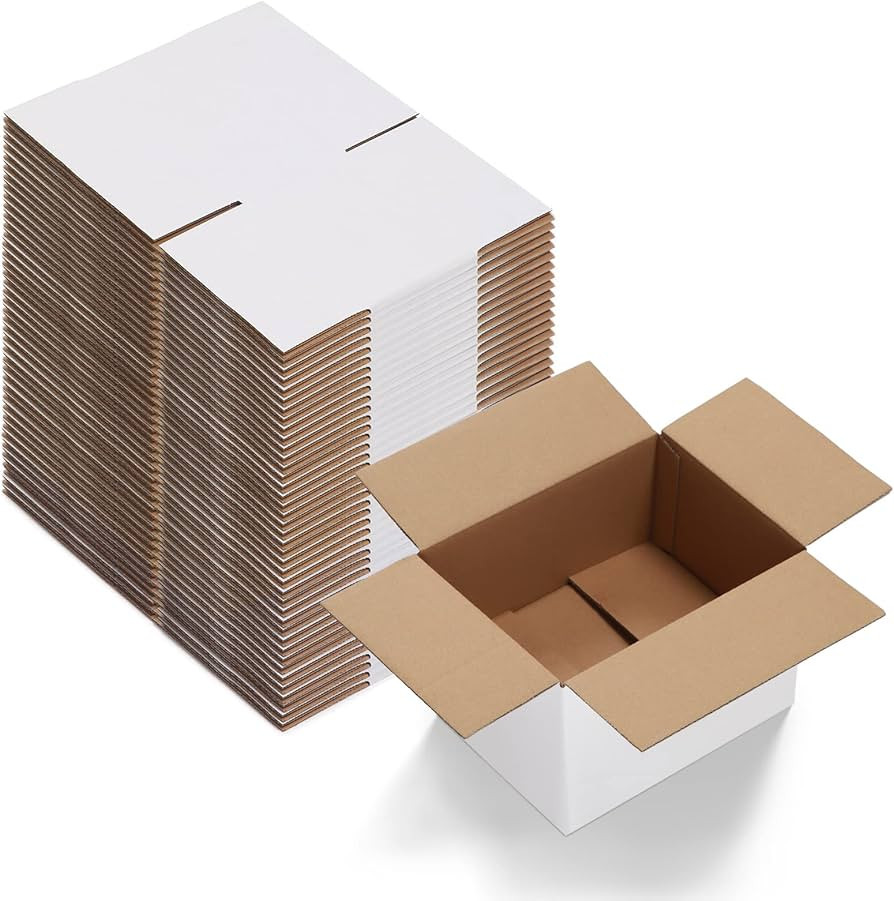 Calenzana 8x6x4 Shipping Boxes Set of 40, White Corrugated Cardboard Box for Mailing Packing Gift... | Amazon (US)
