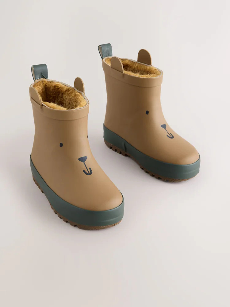 Brown Bear Warm Lined Ankle Wellies | Next US