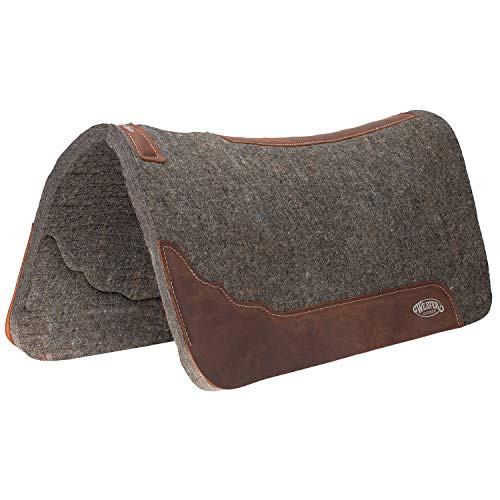 Weaver Equine 31" x 32" Premium Contoured Pure Wool Felt Horse Saddle Pad, Shock Absorbing Western Saddle Pad for Protection, Equine Supplies, Gray | Amazon (US)