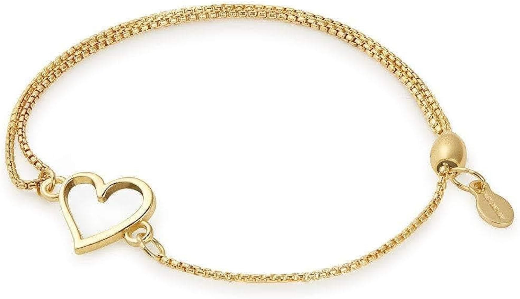 Alex and Ani Path of Symbols Adjustable Pull Chain Bracelet for Women, Heart Charm, Sterling Silv... | Amazon (US)