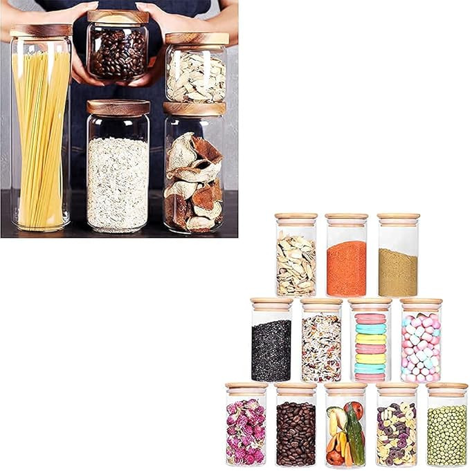 SAIOOL glass jars set 5 and spices jars set of 12 | Amazon (US)