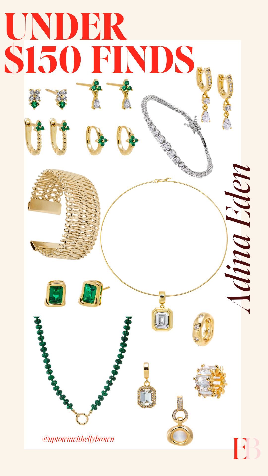Adina Eden Jewelry Finds Under $150 Featuring Charms, Necklaces, Bracelets, and Earrings #jewelry #charms #earrings #bracelets  

 