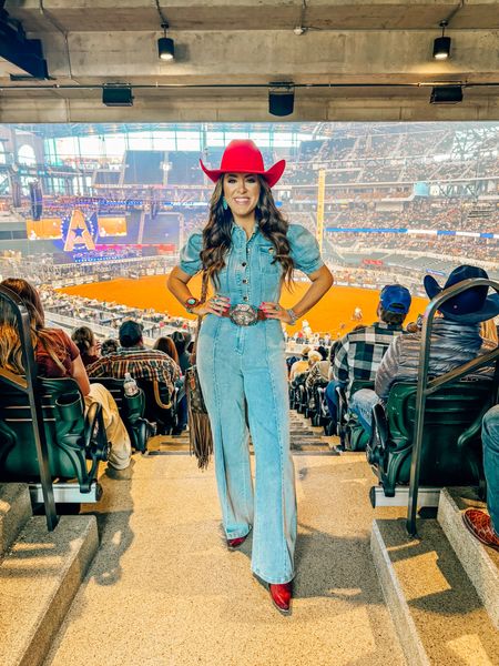 Denim jumper - denim jumpsuit - cowboy hat - cowgirl hat - cowgirl
Boots - cowboy boots - belt - western - rodeo fashion - rodeo - Nashville - country  

#LTKFestival #LTKstyletip #LTKfindsunder50