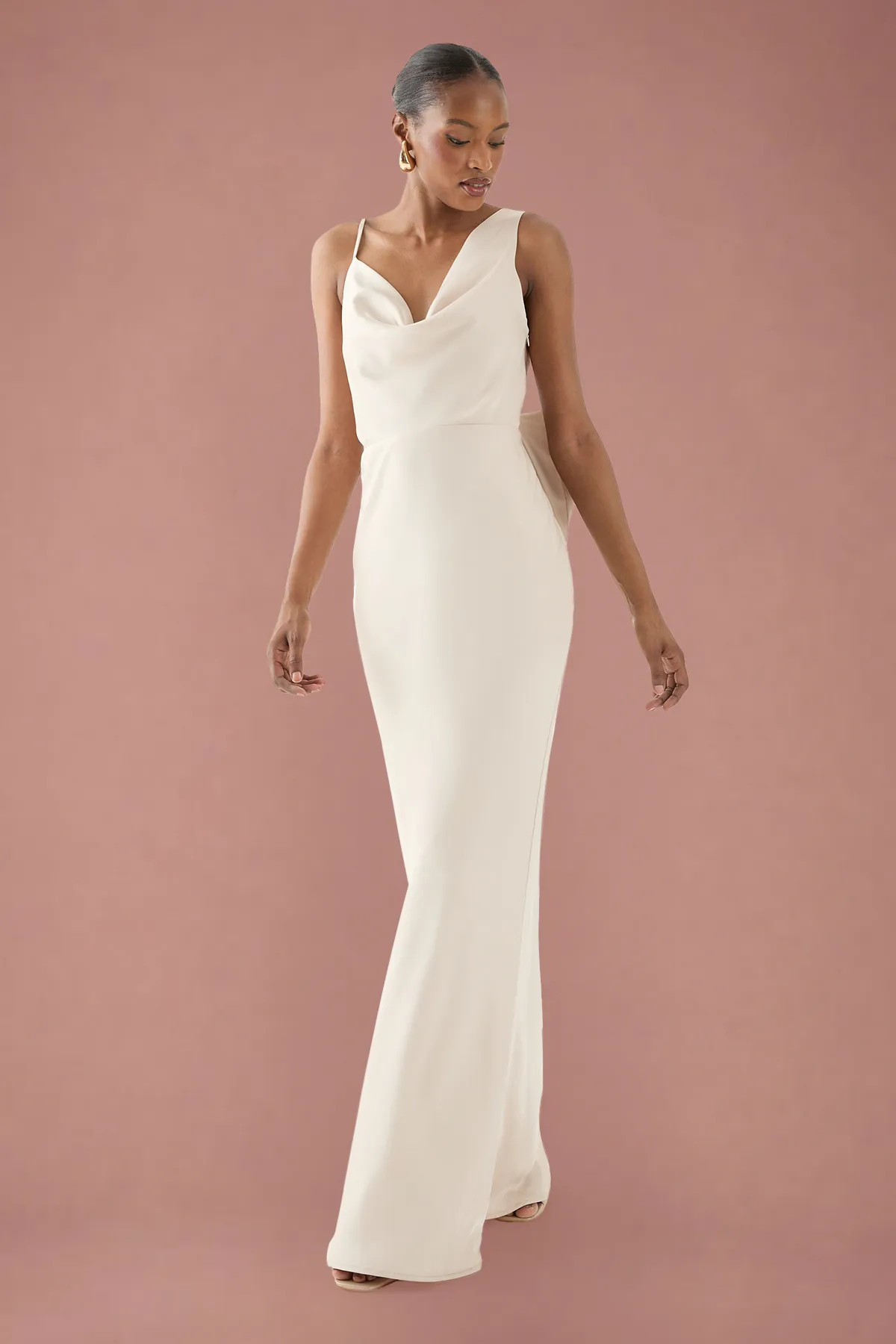 Champagne MISSPAP Asymmetric Bow Detail Bridesmaid Dress | Nasty Gal USA | Nasty Gal US