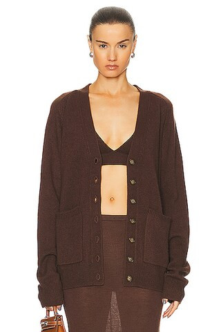 Eterne Theodore Cardigan in Chocolate | FWRD | FWRD 