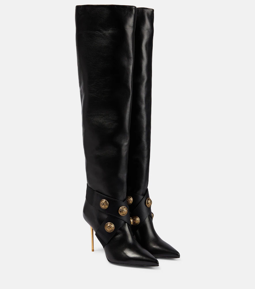 Balmain Alma leather knee-high boots | Mytheresa (US/CA)