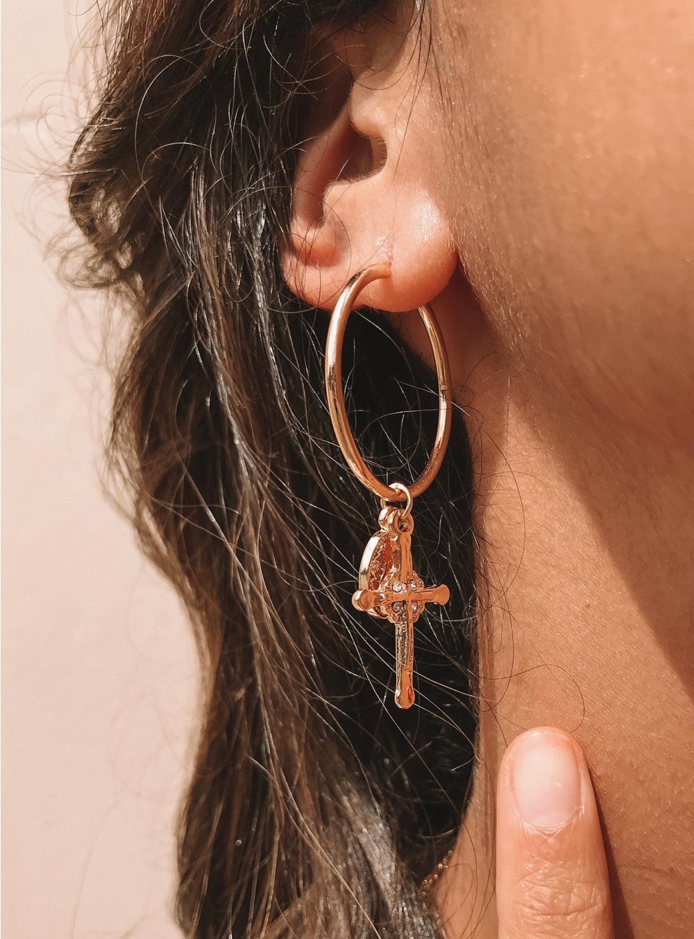 Cross & Coin Hoop Earrings | Princess Polly AU