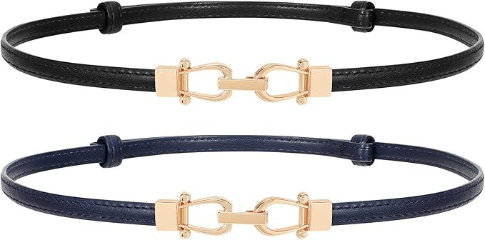 JASGOOD Leather Skinny Women Belt Ladies Thin Waist Belts Plus Size Adjustable for Jeans Pants Dr... | Amazon (US)