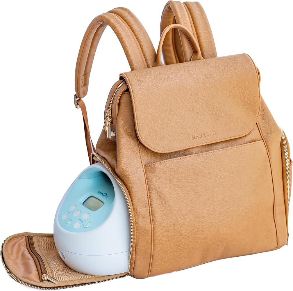 Vegan Leather Breast Pump Bag with prep mat | Compatible with Spectra S1 S2 | Pump Bag with coole... | Amazon (US)