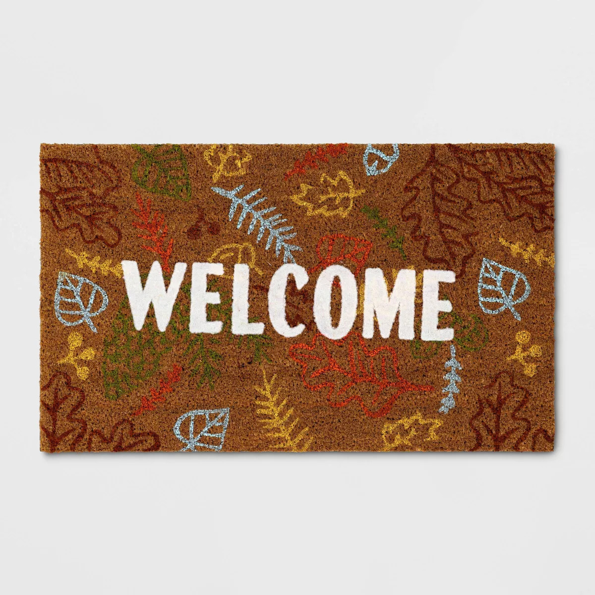1'6"x2'6" 'Welcome' Leaves Coir Doormat White - Room Essentials™ | Target