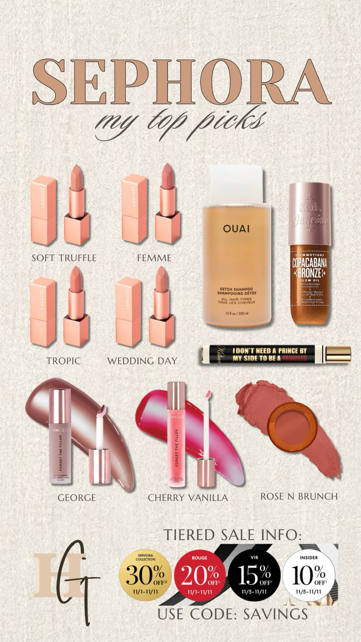 Stocking stuffers on sale!✨🎄 rounded up my top picks for the Sephora sale! Use code: SAVINGS and be logged in to your Sephora account to gain the most updated access based on your tier!💄

sephora / sephora sale / stocking stuffers / beauty sale / gift ideas / gift for her / gifts for in laws / cream blush / lipstick / lawless / ouai shampoo / bronzing drops / lip gloss / tarte / hand sanitizier / hair ties / summer fridays / Holley Gabrielle 

#LTKHoliday #LTKGiftGuide #LTKBeauty