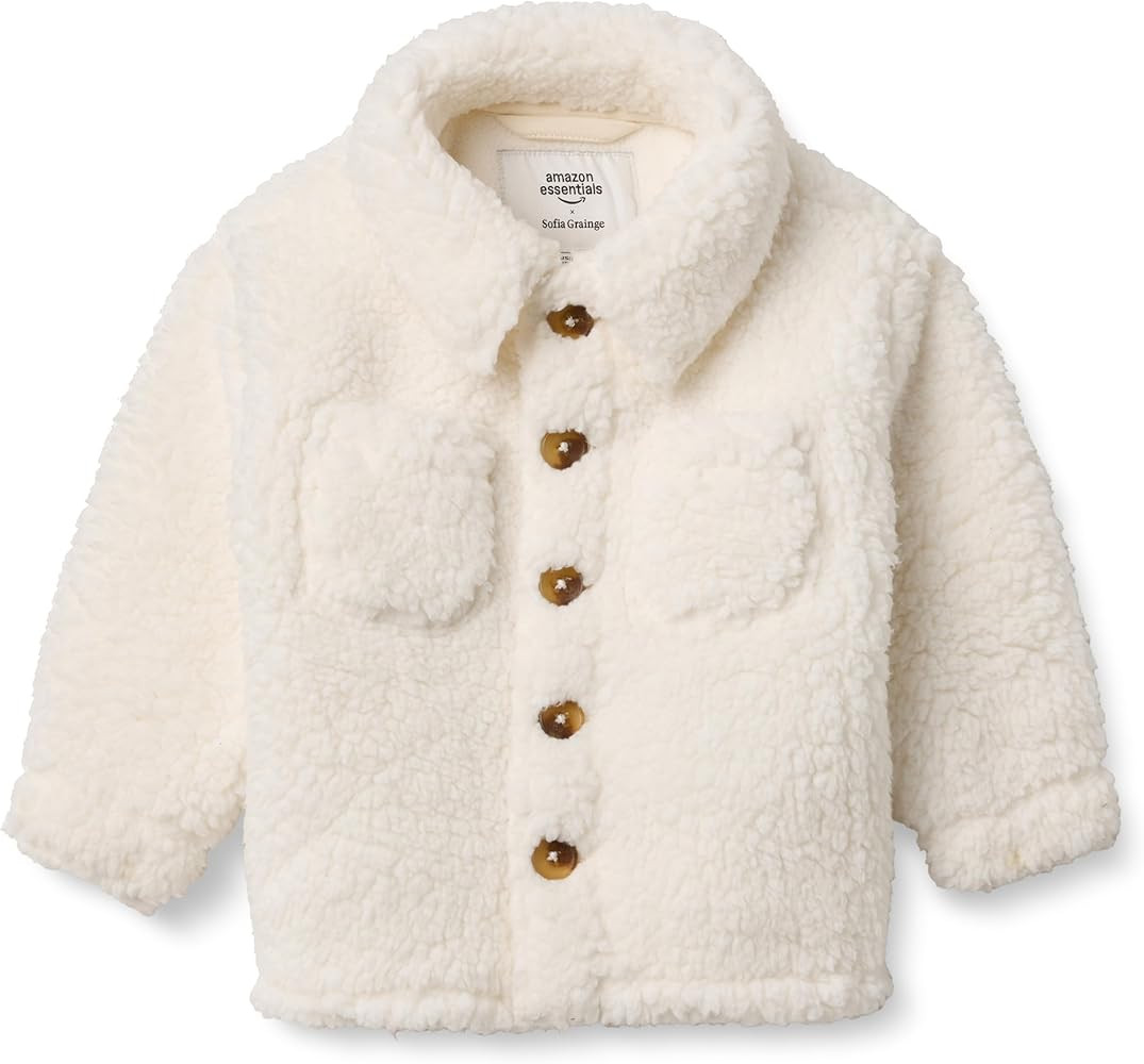 Amazon Essentials x Sofia Grainge Unisex-Baby Sherpa Overshirt Jacket | Amazon (US)
