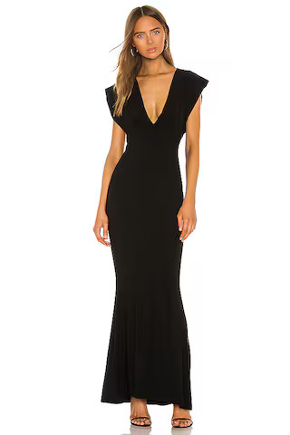 Norma Kamali X REVOLVE V Neck Rectangle Gown in Black from Revolve.com | Revolve Clothing (Global)