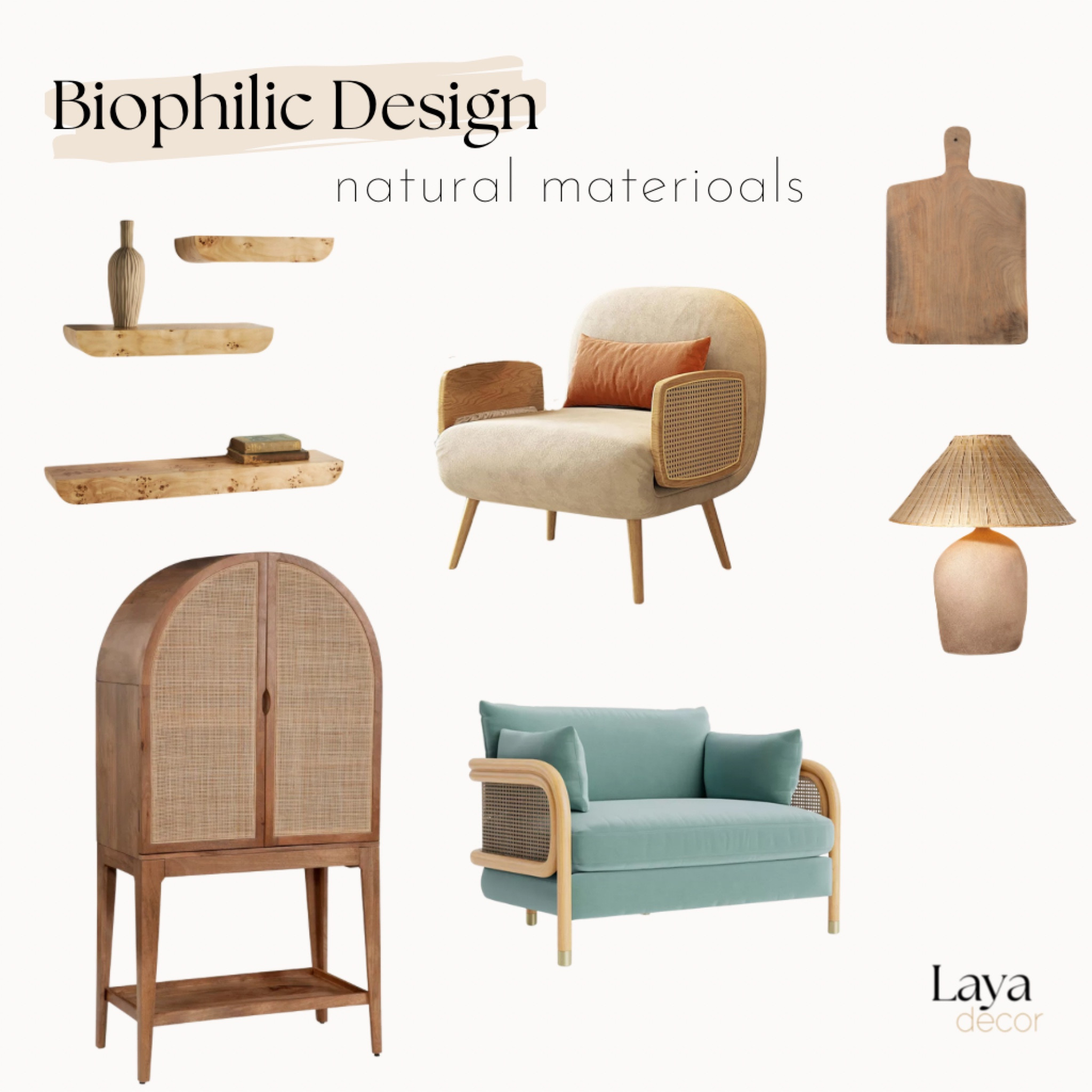 Biophilic Design

Part 2 - Use Natural Materials

Incorporate materials like wood, stone, rattan, and bamboo into your furniture and decor. These elements bring a tactile connection to nature and a sense of grounding to your space.


#LTKHome