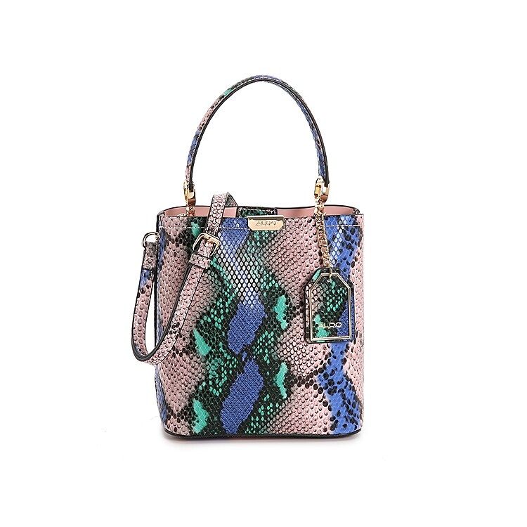 Aldo Loiret Bucket Bag - Women's - Pink/Blue/Green Snake Print | DSW
