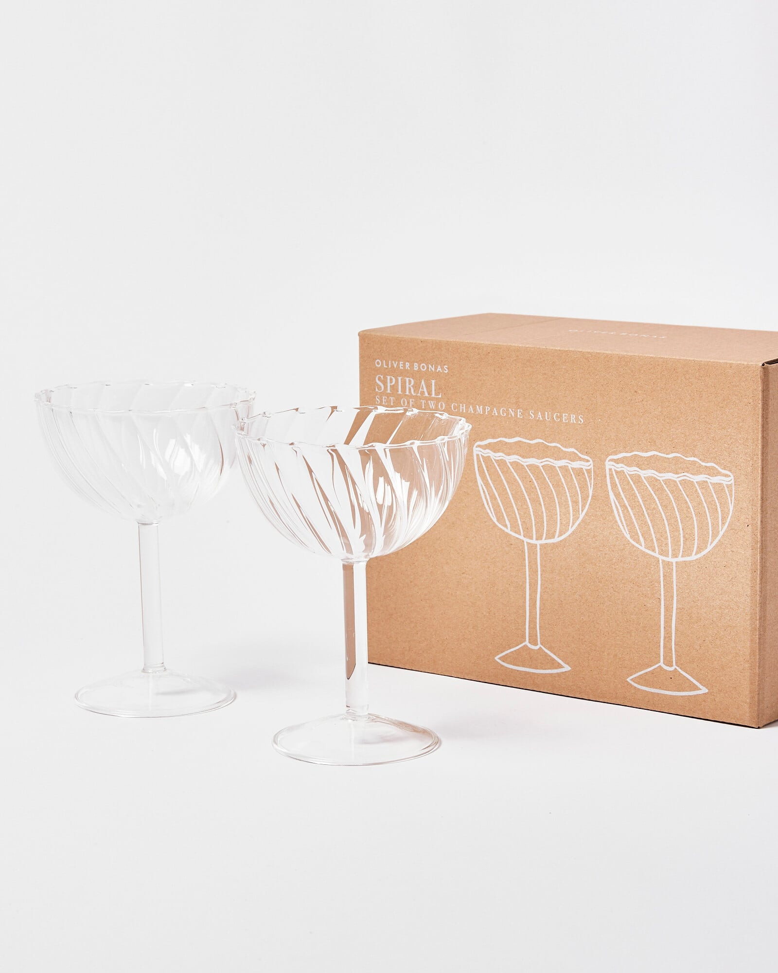 Spiral Champagne Saucers Set of Two | Oliver Bonas | Oliver Bonas (Global)