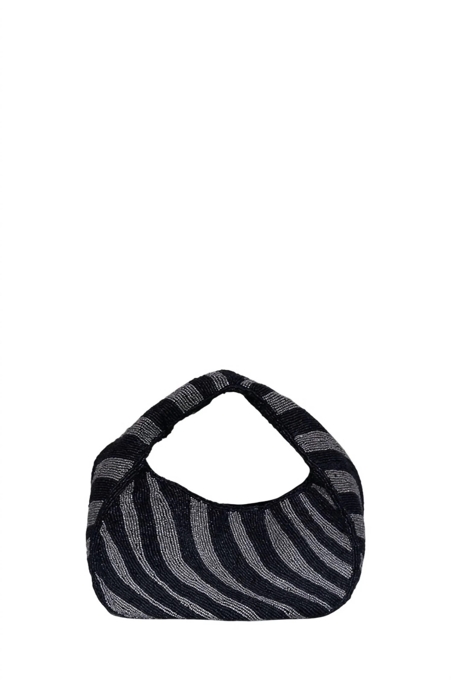 Women's Zebra Beaded Bag In Black And White | Shop Simon