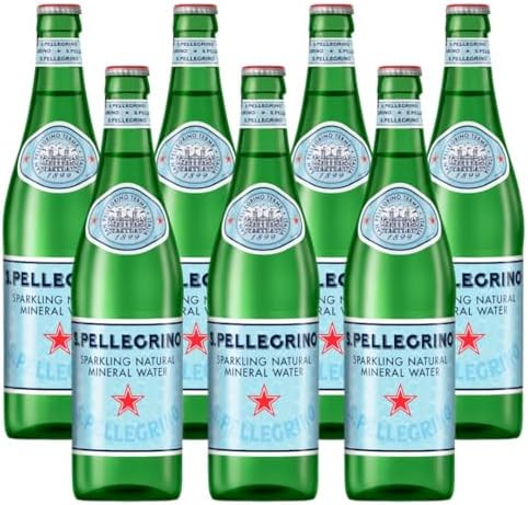 San Pellegrino Sparkling Natural Mineral Water – 500 mL (16.9 fl oz) Glass Bottles – 8 Pack ... | Amazon (US)