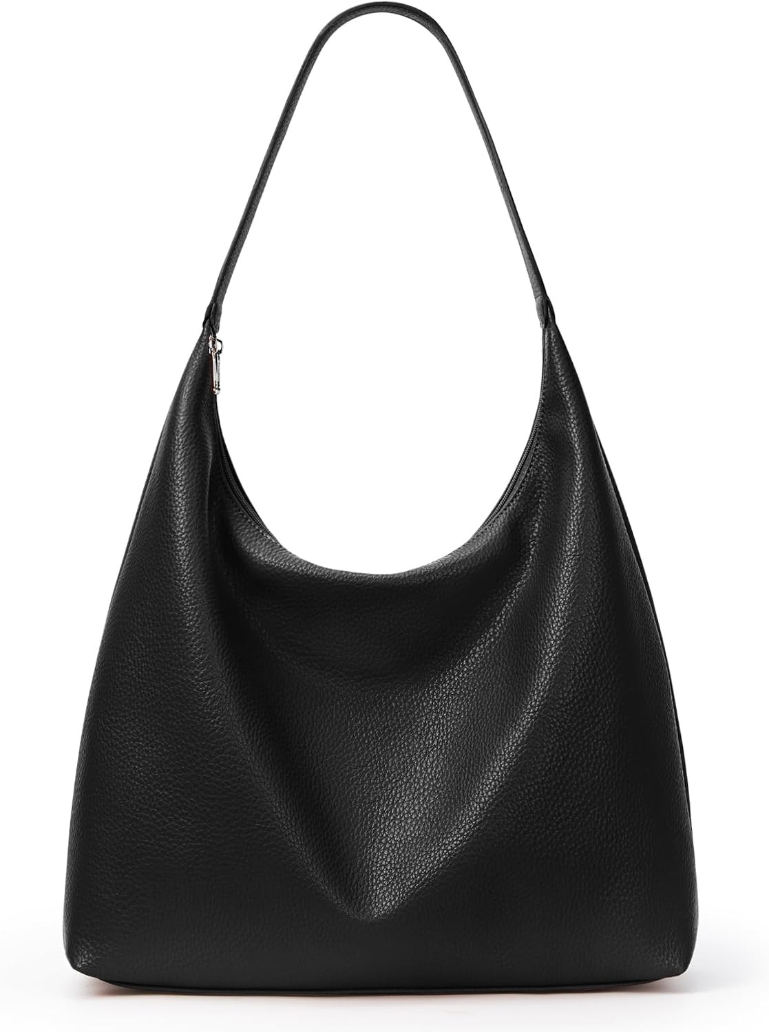 KALIDI Slouchy Tote Bag 18L Casual Vegan Leather Crescent Hobo Zipper Bag | Amazon (US)