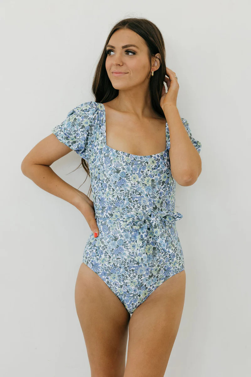 Sophia Swimsuit-Blue Floral | Love Olive Co