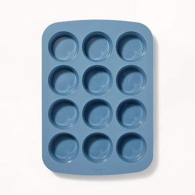 12ct Silicone Muffin Pan Blue - Figmint™:Oven & Dishwasher Safe, 10-Year Warranty | Target
