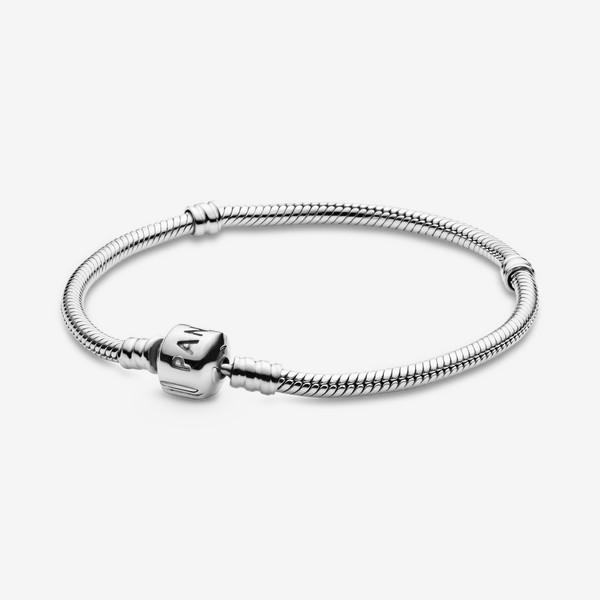 Pandora Moments Barrel Clasp Snake Chain Bracelet | Pandora US