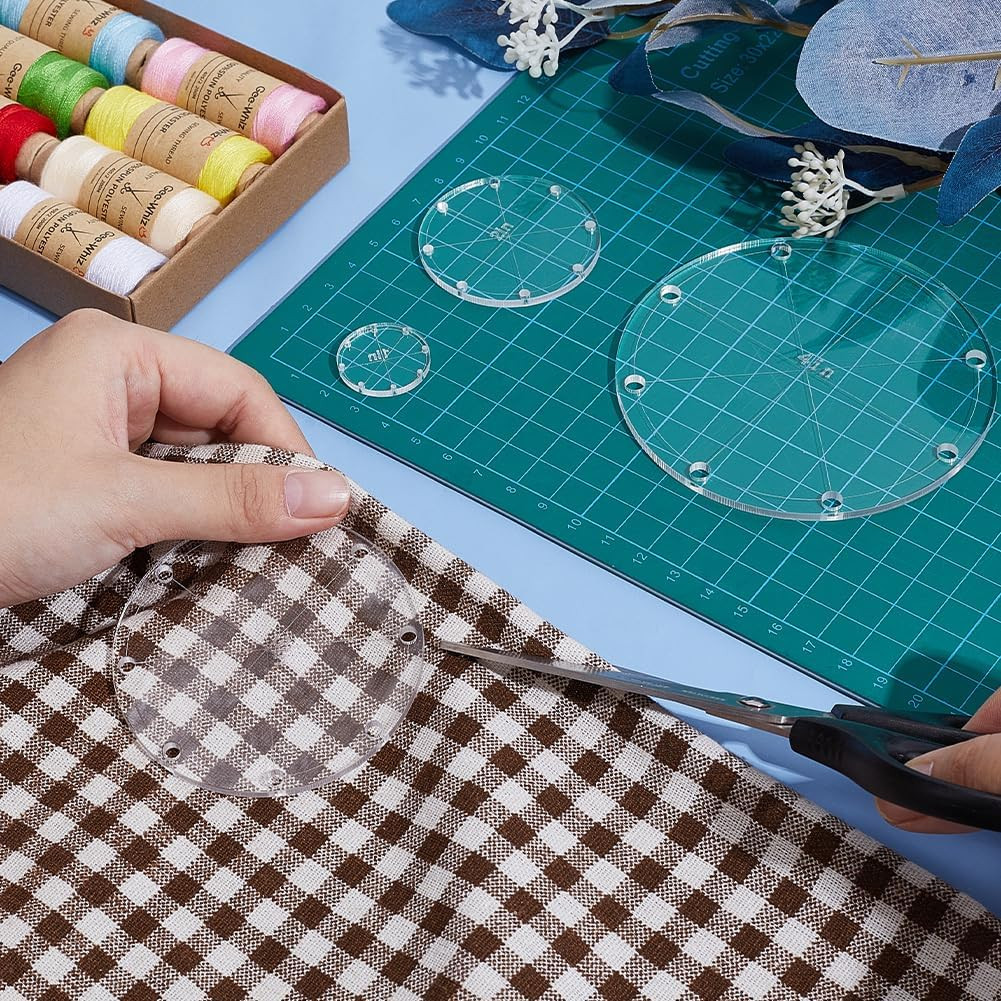 PH PandaHall 8pcs 4 Sizes Circle Template Sewing Rulers Set, 1/2/3/4inch Diameter Acrylic Quiltin... | Amazon (US)