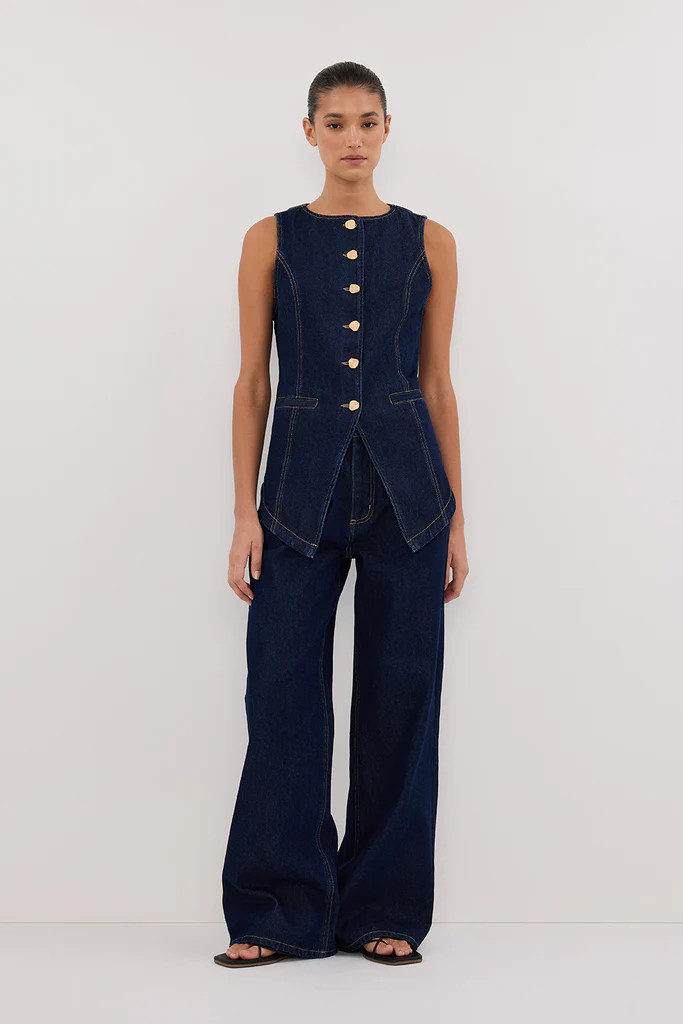OLLY INDIGO DENIM VEST | DISSH