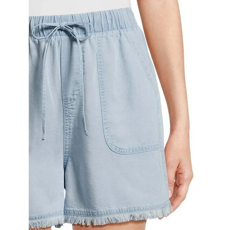 Time and Tru Women's Fray Hem Shorts, 3.5" Inseam, Sizes XS-XXXL | Walmart (US)