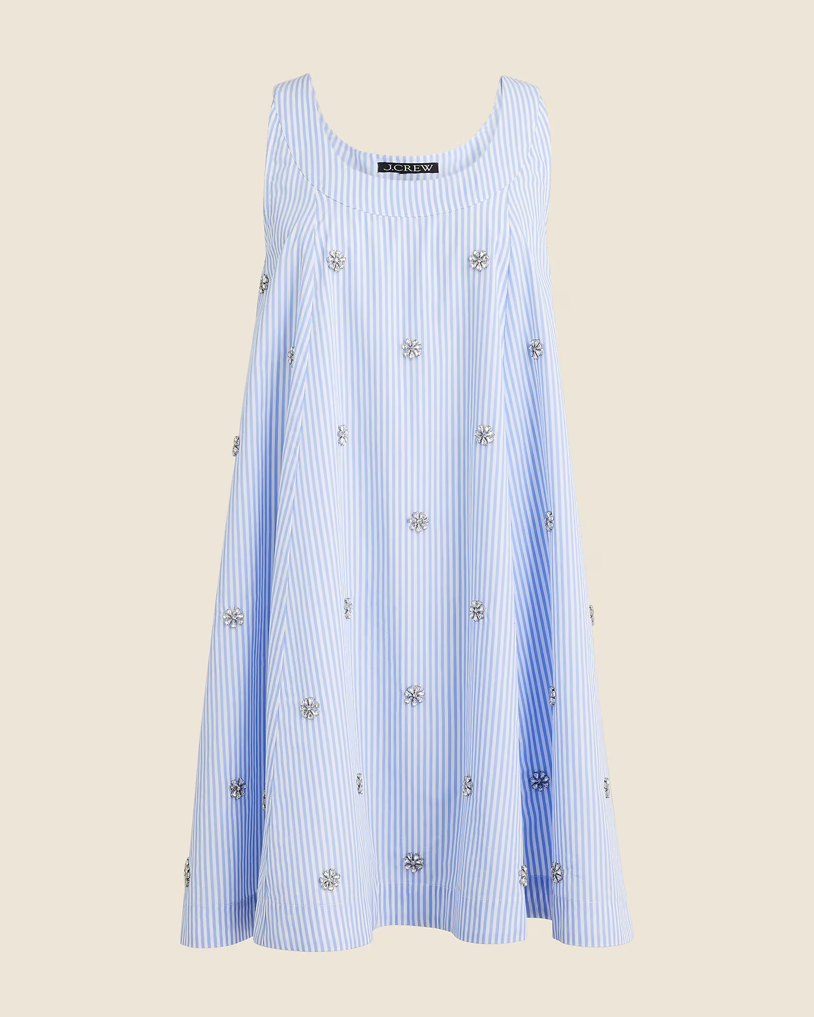 Collection embellished shift dress in cotton poplin | J. Crew US