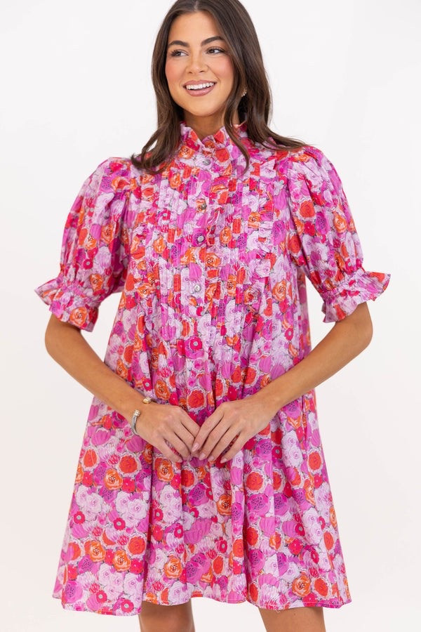 This summer dress is so cute. I love the pink and orange floral print. 

This dress is such a fun summer piece! I love the pink watercolor floral print, the ruffle neckline, and the puff sleeves. The flowy fit makes it super comfortable while still looking put together. It would be perfect for brunch, a shower, church, vacation, or any summer event. Just add neutral sandals or wedges and you’re ready to go. 🌸✨

#LTKgrwm #LTKootd #LTKdayinmylife